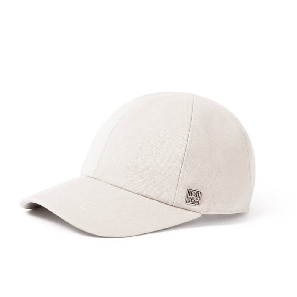 NWT Toteme Logo-Plaque Cotton Baseball Cap Off-white
